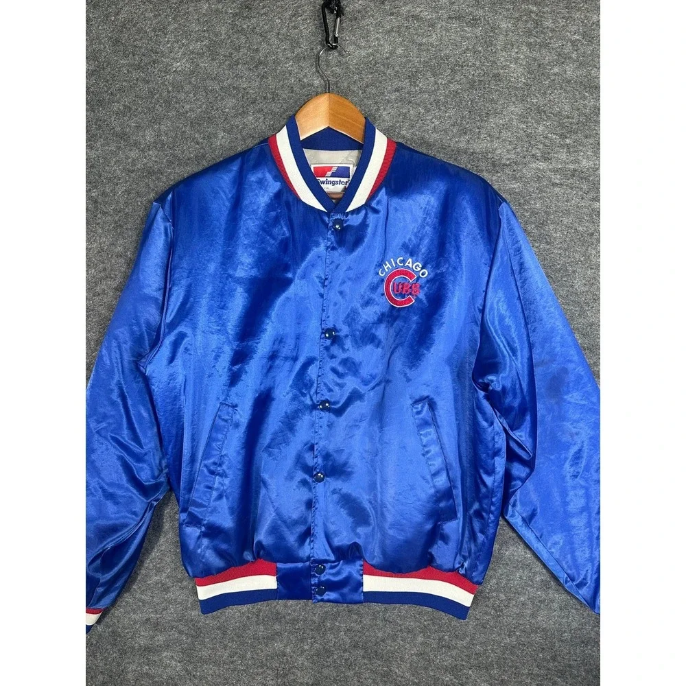 Vintage Swingster Chicago Cubs VTG Satin Baseball Bomber Jacket Men's‎ L